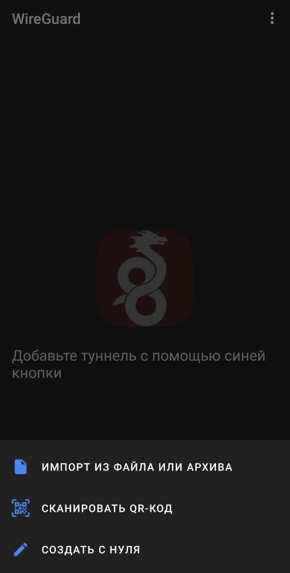 Перейдем в приложение Wireguard на телефоне